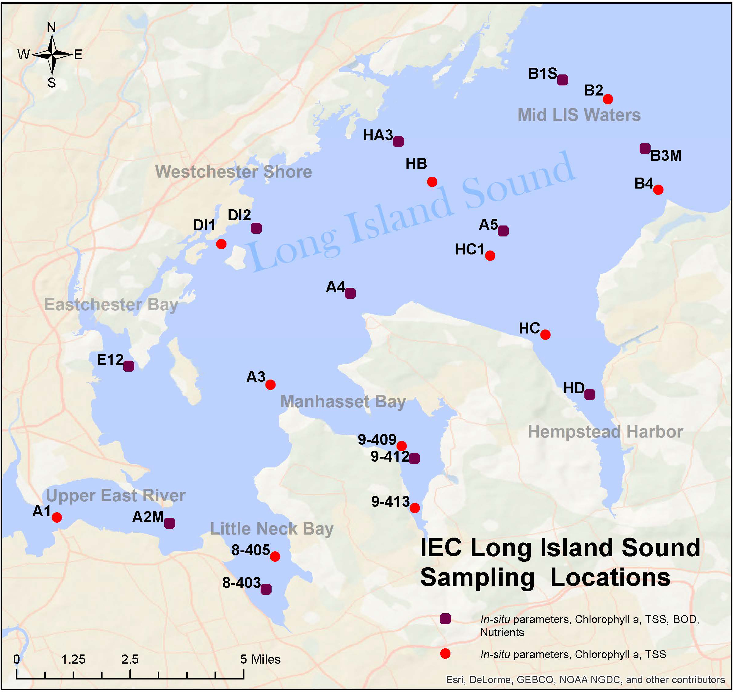 WLIS sampling locations map